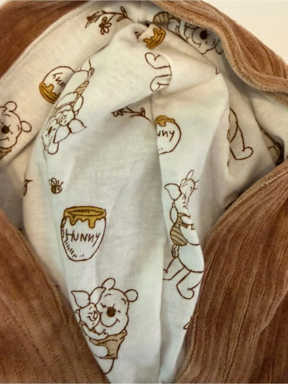 Disney Baby Winnie the Pooh & Piglet Corduroy Look Hooded Jacket 3-6 Month Brown